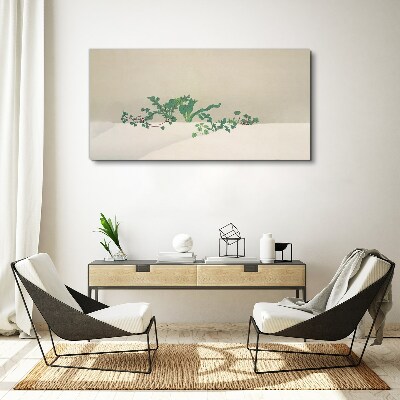 Obraz Canvas Delikatne rośliny na neutralnym tle