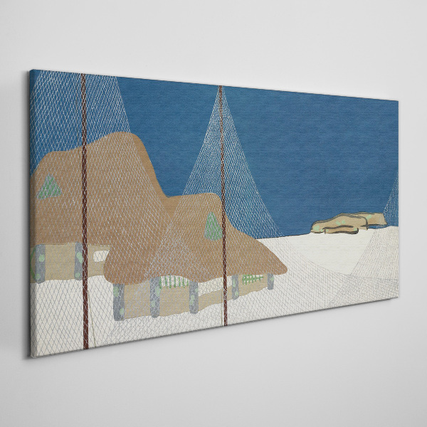 Obraz Canvas Abstrakcja Śnieg Chaty Niebo