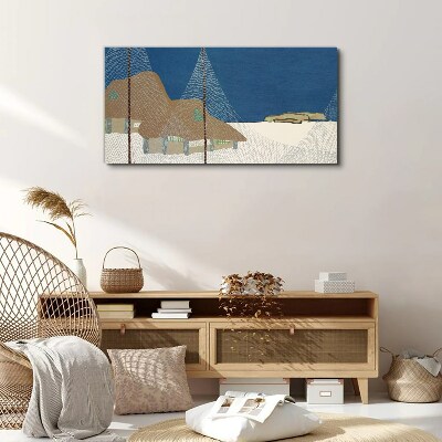 Obraz Canvas Abstrakcja Śnieg Chaty Niebo