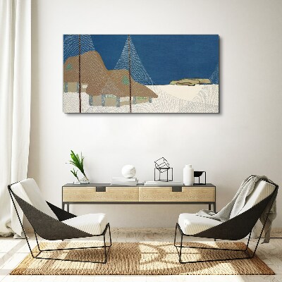Obraz Canvas Abstrakcyjny pejzaż z siatką
