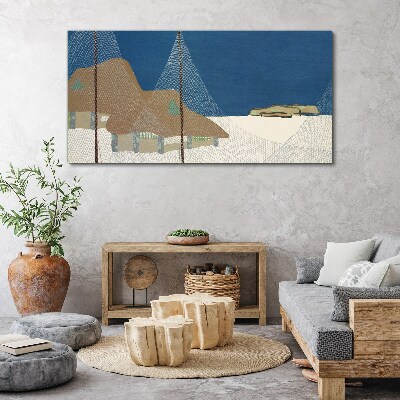 Obraz Canvas Abstrakcyjny pejzaż z siatką