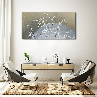 Obraz Canvas Zimowe trawy na tle górskim
