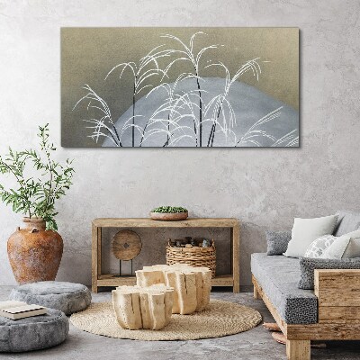 Obraz Canvas Zimowe trawy na tle górskim