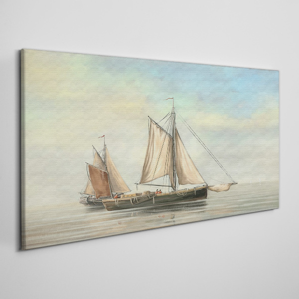 Obraz na Płótnie malarstwo morze statki rybak