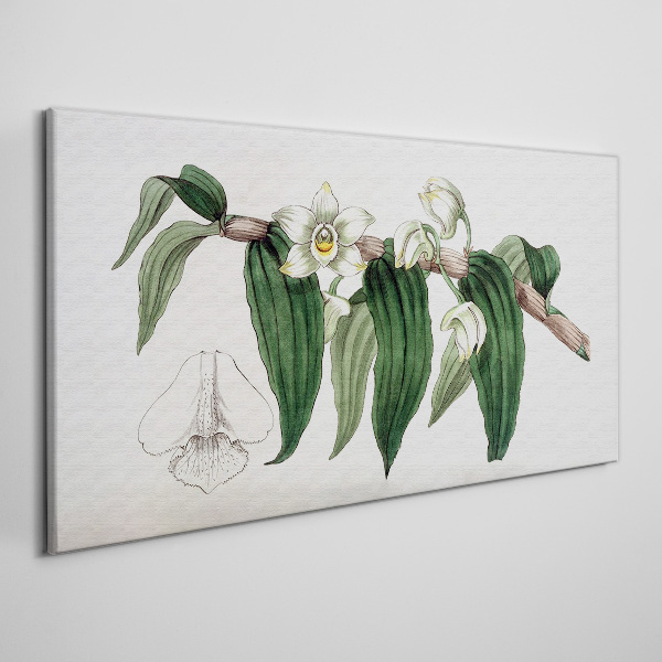 Obraz Canvas Kwiatowa kompozycja z liśćmi