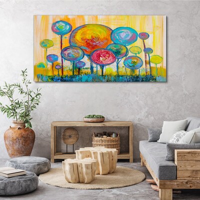 Obraz Canvas Kolorowe kręgi na tle słońca