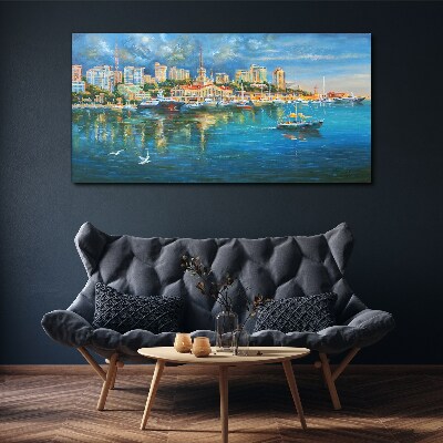 Obraz Canvas Portowe Miasto w Słońcu