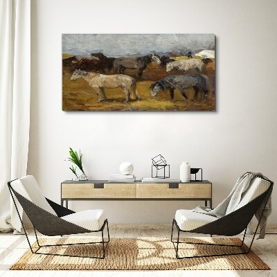 Obraz na Płótnie Malarstwo zwierzę konie