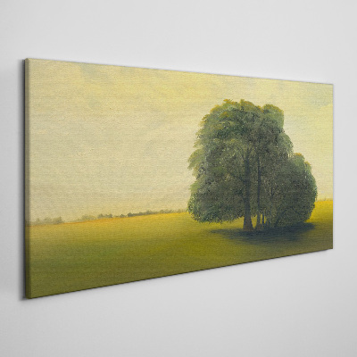 Obraz Canvas Malarstwo drzewa niebo pole