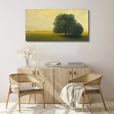 Obraz Canvas Malarstwo drzewa niebo pole