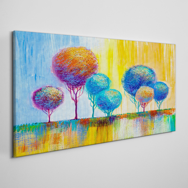 Obraz Canvas Kolorowe drzewa w świetle zachodu