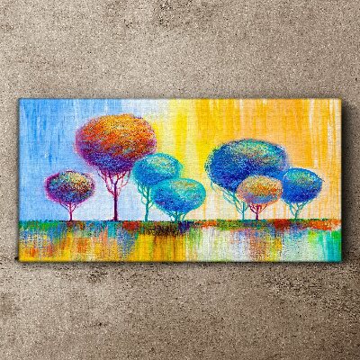 Obraz Canvas Kolorowe drzewa w świetle zachodu