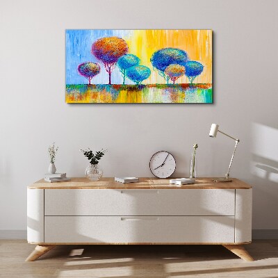 Obraz Canvas Kolorowe drzewa w świetle zachodu