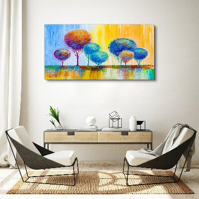 Obraz Canvas Kolorowe drzewa w świetle zachodu