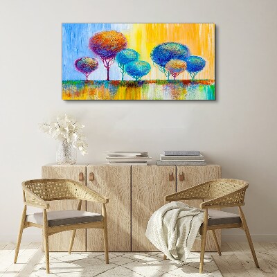 Obraz Canvas Kolorowe drzewa w świetle zachodu