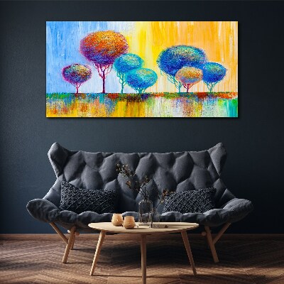Obraz Canvas Kolorowe drzewa w świetle zachodu