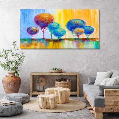Obraz Canvas Kolorowe drzewa w świetle zachodu