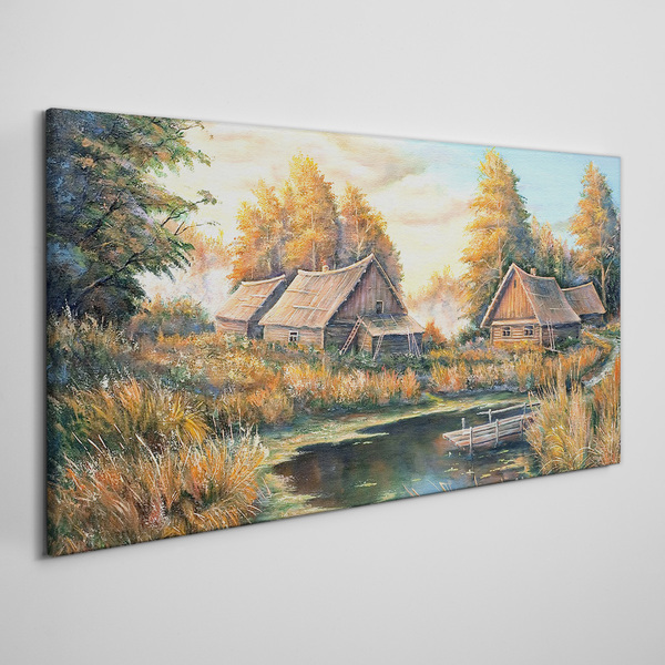 Obraz Canvas Spokojny wiejski krajobraz o poranku