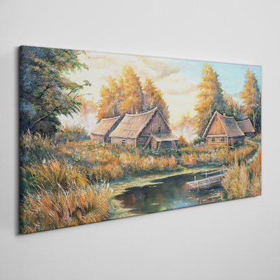 Obraz Canvas Spokojny wiejski krajobraz o poranku