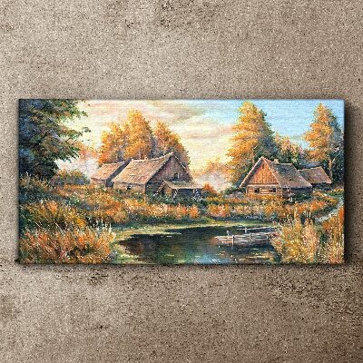 Obraz Canvas Spokojny wiejski krajobraz o poranku