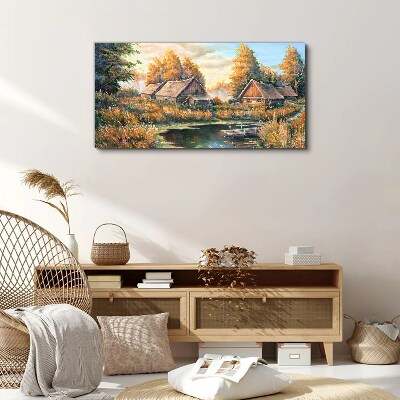 Obraz Canvas Spokojny wiejski krajobraz o poranku