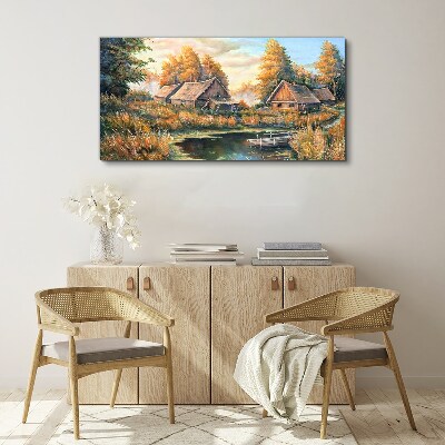 Obraz Canvas Spokojny wiejski krajobraz o poranku