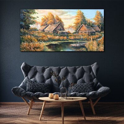 Obraz Canvas Spokojny wiejski krajobraz o poranku