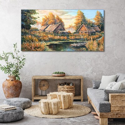 Obraz Canvas Spokojny wiejski krajobraz o poranku