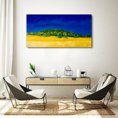 Obraz Canvas Złote pola pod niebieskim niebem