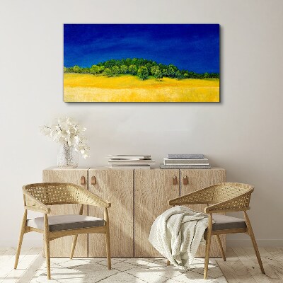 Obraz Canvas Złote pola pod niebieskim niebem