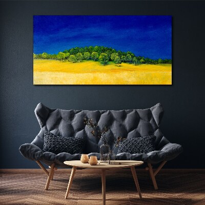 Obraz Canvas Złote pola pod niebieskim niebem