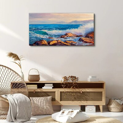 Obraz na Płótnie malarstwo ocean morze fale