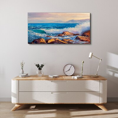 Obraz na Płótnie malarstwo ocean morze fale