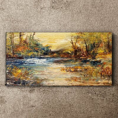 Obraz Canvas Jesienna rzeka w złotych barwach