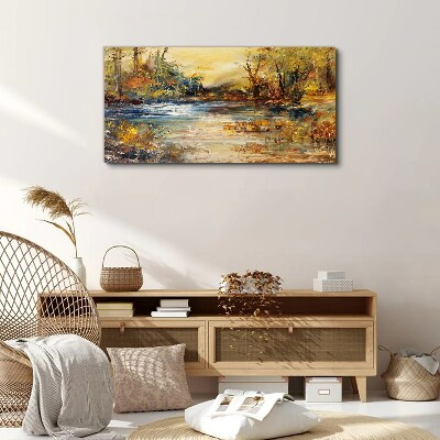 Obraz Canvas Jesienna rzeka w złotych barwach