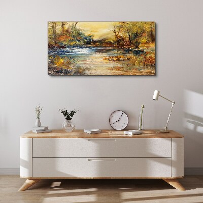 Obraz Canvas Jesienna rzeka w złotych barwach