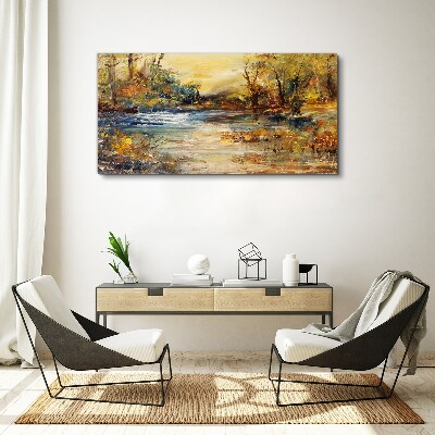 Obraz Canvas Jesienna rzeka w złotych barwach