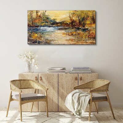 Obraz Canvas Jesienna rzeka w złotych barwach