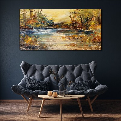 Obraz Canvas Jesienna rzeka w złotych barwach