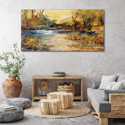 Obraz Canvas Jesienna rzeka w złotych barwach