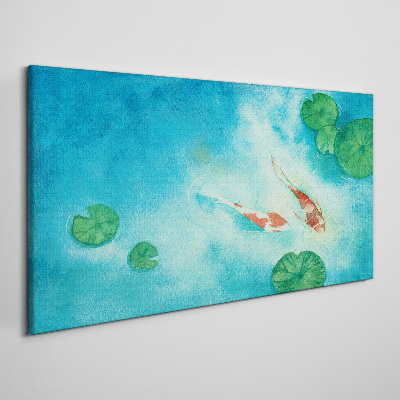 Obraz Canvas Koi w błękitnej wodzie