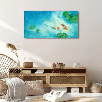 Obraz Canvas Koi w błękitnej wodzie