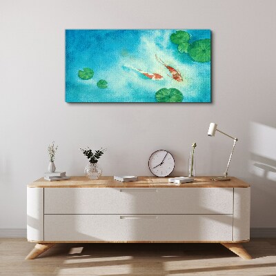 Obraz Canvas Koi w błękitnej wodzie