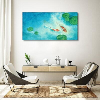 Obraz Canvas Koi w błękitnej wodzie