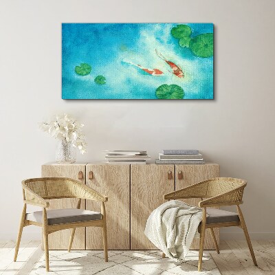 Obraz Canvas Koi w błękitnej wodzie