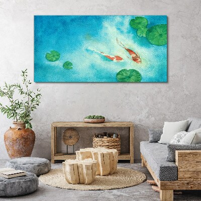 Obraz Canvas Koi w błękitnej wodzie