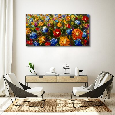 Obraz Canvas Kwiatowy pejzaż w intensywnych barwach