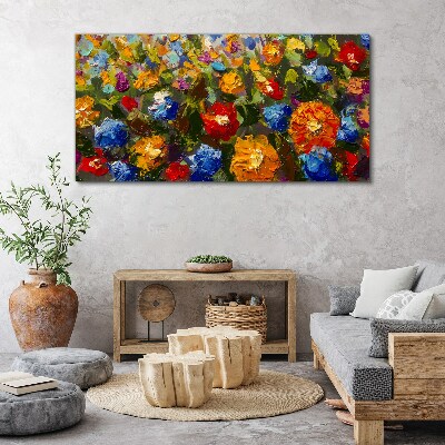 Obraz Canvas Kwiatowy pejzaż w intensywnych barwach