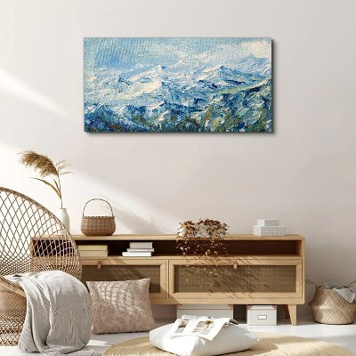 Obraz Canvas Malarstwo zima góry