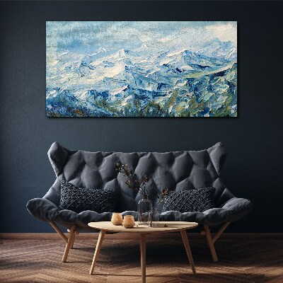 Obraz Canvas Malarstwo zima góry